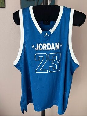 New Nike Air Jordan 23 University Blue Mesh Jersey Tank Top